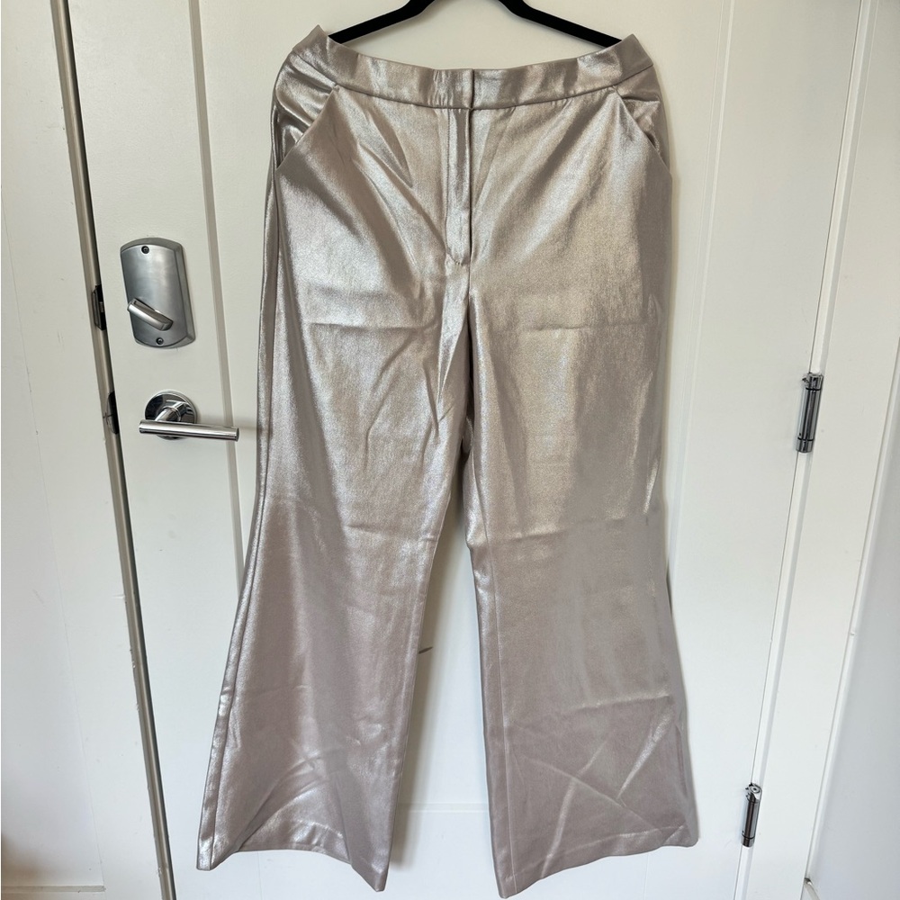 Express Champagne Metallic Pants Size 14l - image 1